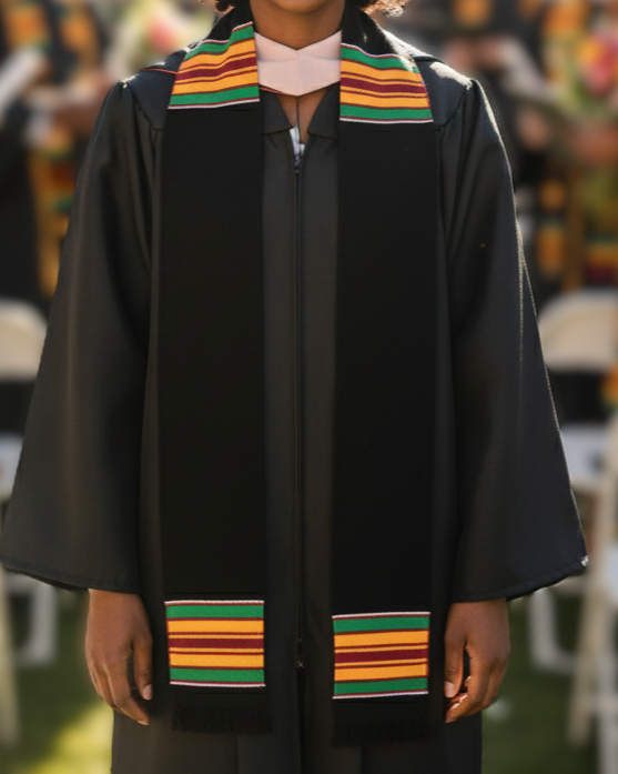 BLACK & MULTICOLOR STOLE