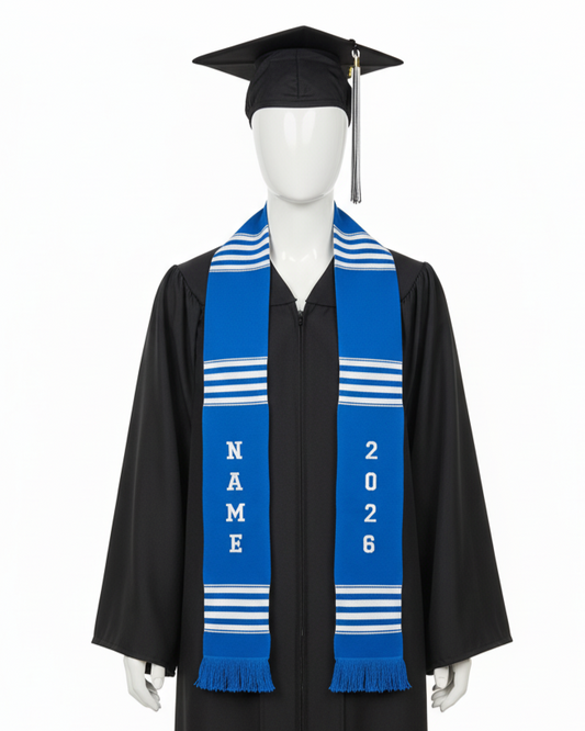 CUSTOMIZABLE BLUE & WHITE 2026 STOLE