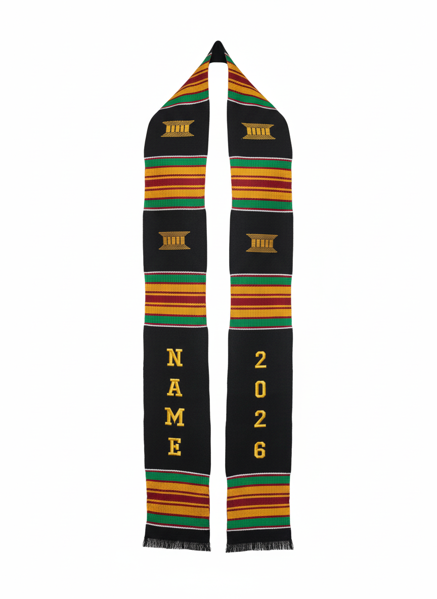 CUSTOMIZABLE 2026 BLACK MULTICOLOR STOLE
