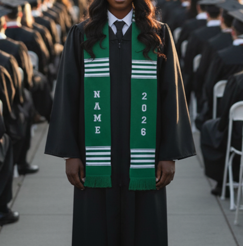 CUSTOMIZABLE GREEN & WHITE 2026 STOLE