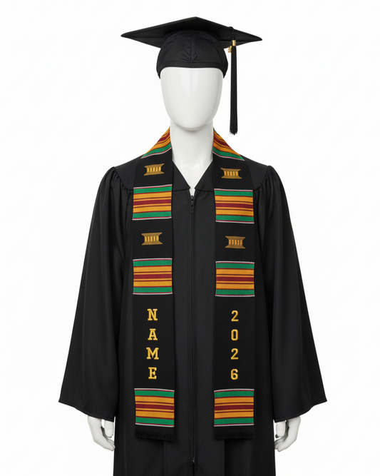 CUSTOMIZABLE 2026 BLACK MULTICOLOR STOLE