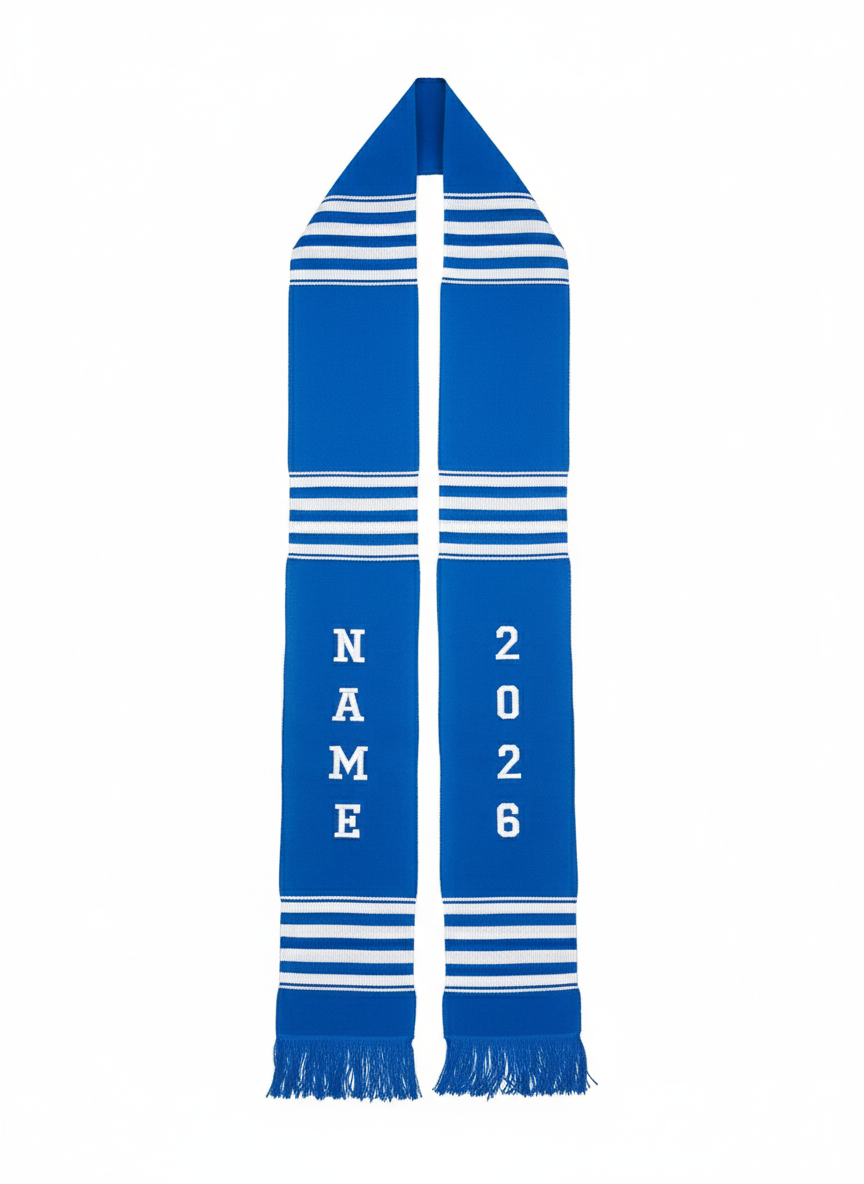 CUSTOMIZABLE BLUE & WHITE 2026 STOLE