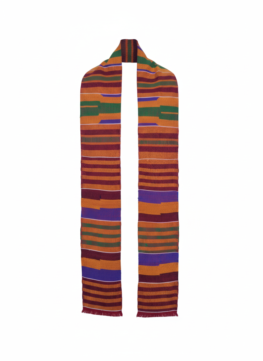 TRADITIONAL MULTICOLRED STOLE DARK ACCENTS