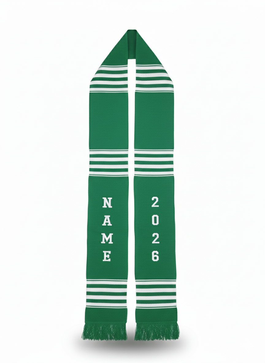 CUSTOMIZABLE GREEN & WHITE 2026 STOLE