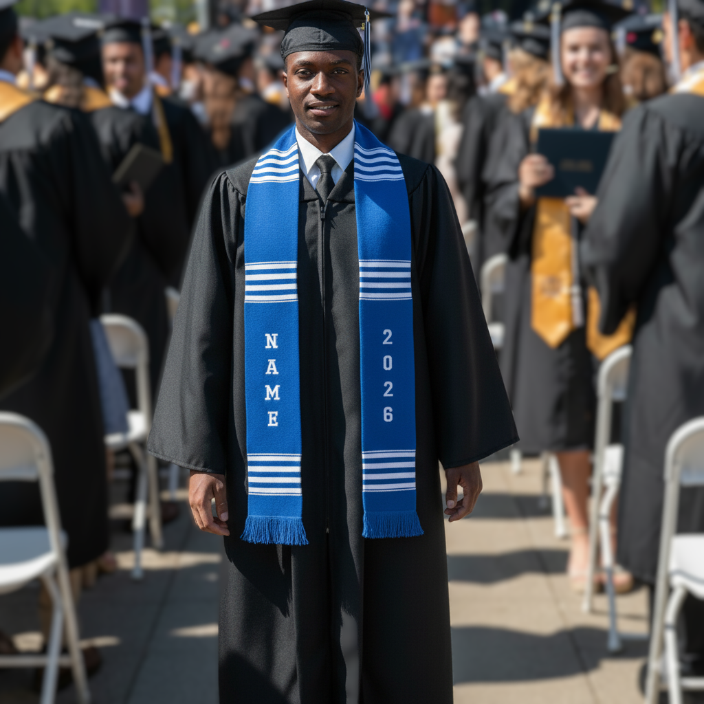 CUSTOMIZABLE BLUE & WHITE 2026 STOLE