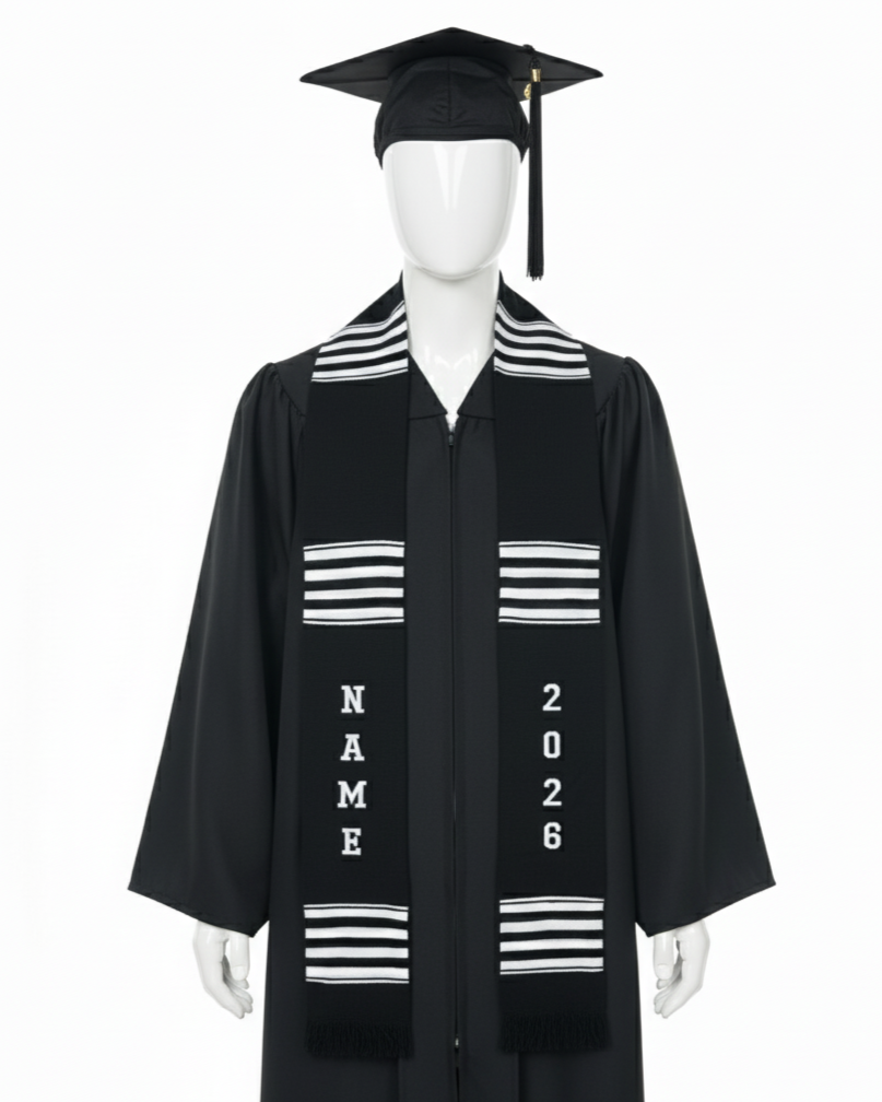 CUSTOMIZABLE BLACK & WHITE 2026 STOLE