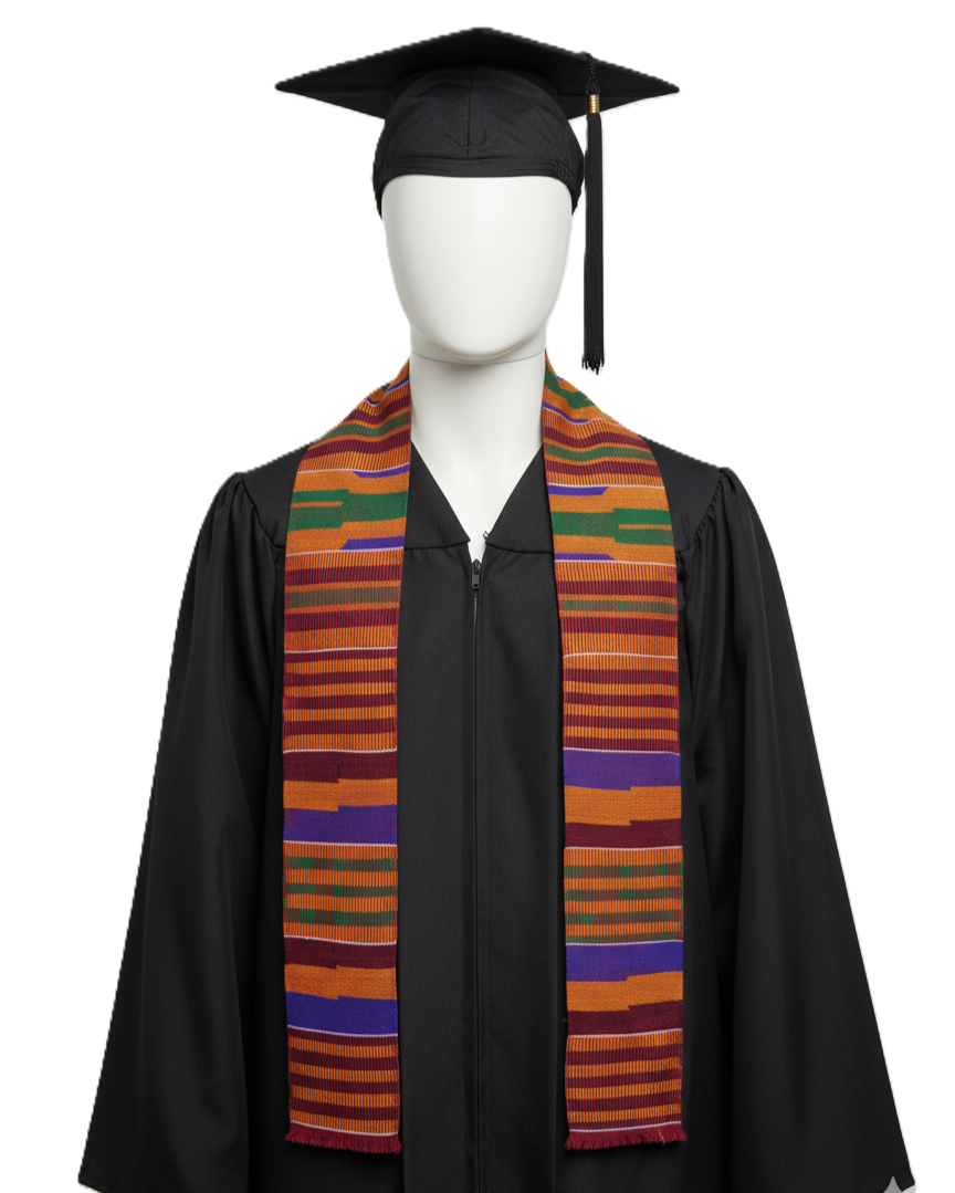 TRADITIONAL MULTICOLRED STOLE DARK ACCENTS