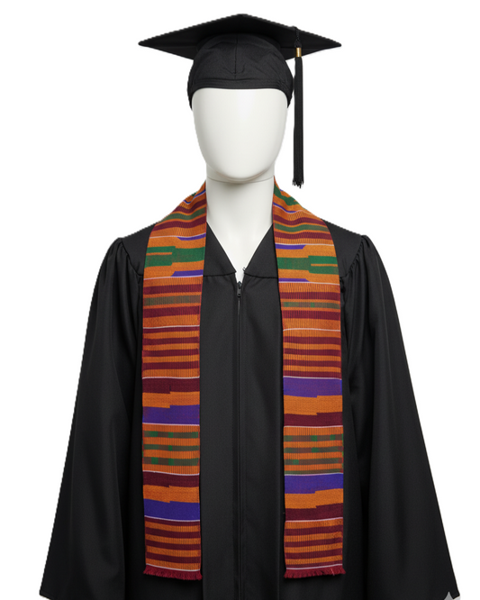 TRADITIONAL MULTICOLRED STOLE DARK ACCENTS