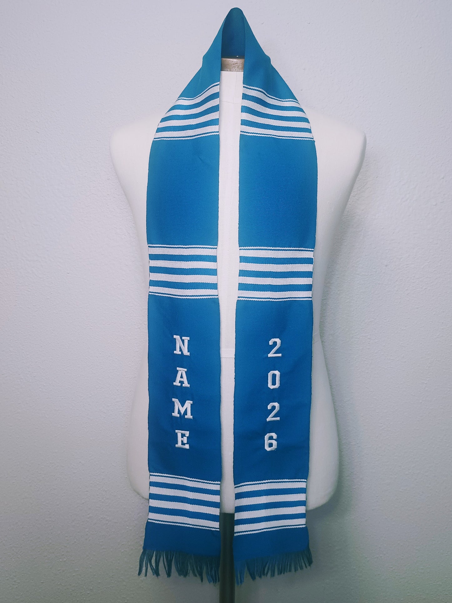 CUSTOMIZABLE BLUE & WHITE 2026 STOLE