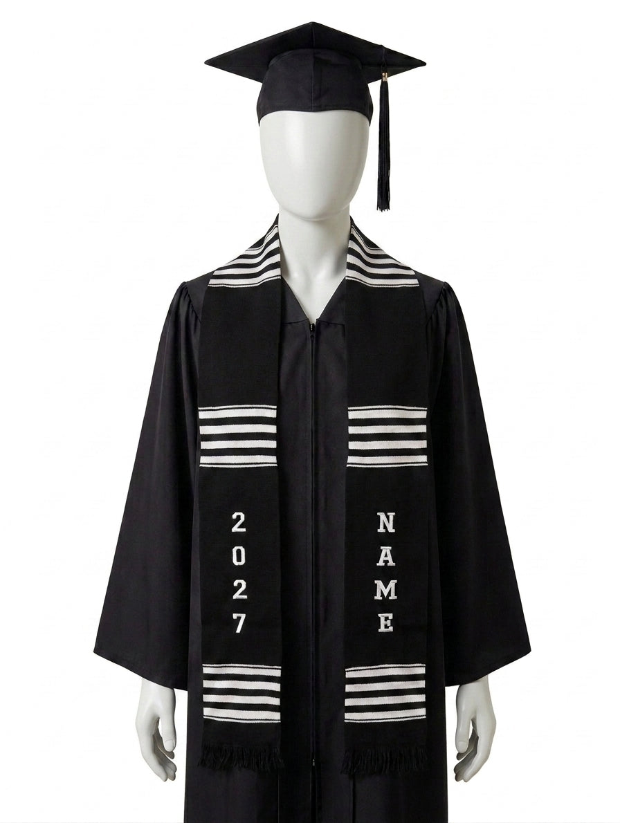 CUSTOMIZABLE BLACK & WHITE 2027 STOLE