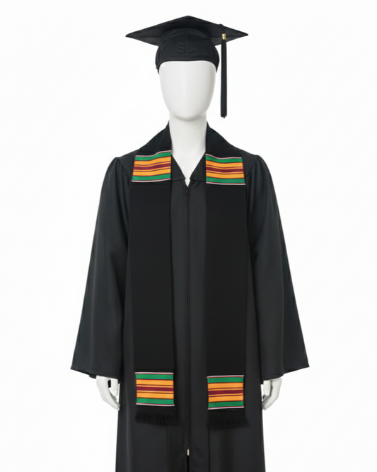 BLACK & MULTICOLOR STOLE
