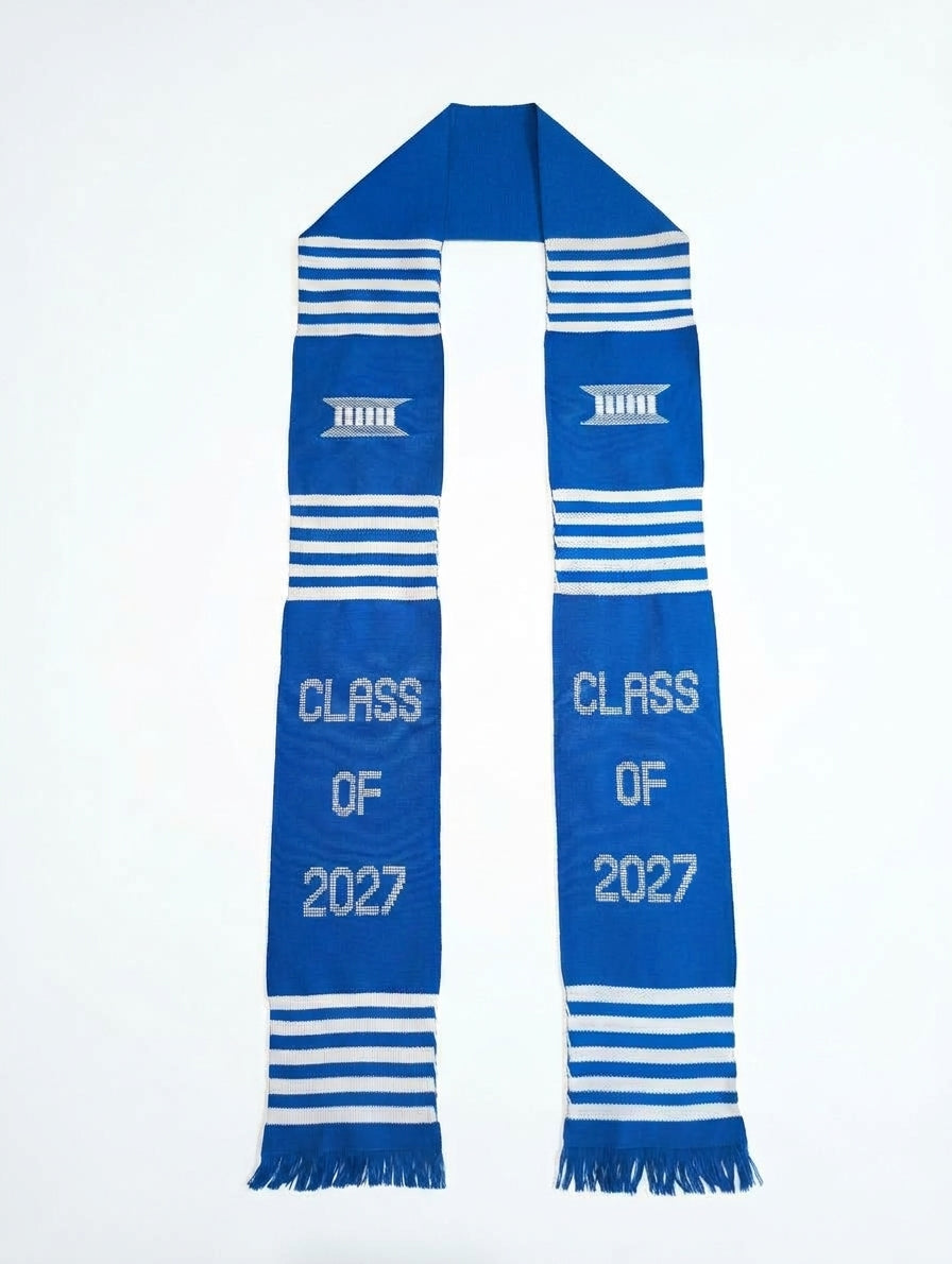 CLASS OF 2027 BLUE GRADUATION STOLE