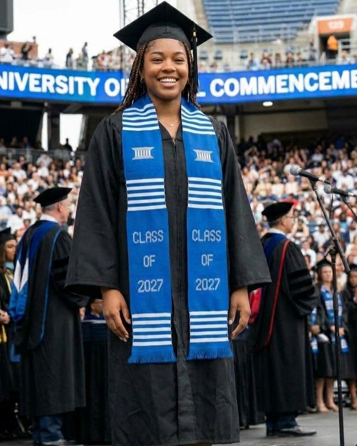 CLASS OF 2027 BLUE GRADUATION STOLE