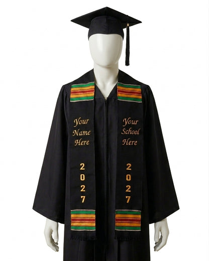 CUSTOMIZABLE 2027 BLACK MULTICOLOR STOLE - TWO SIDES