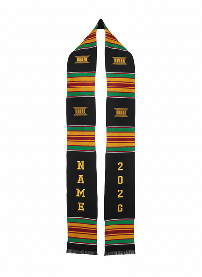CUSTOMIZABLE 2026 BLACK MULTICOLOR STOLE