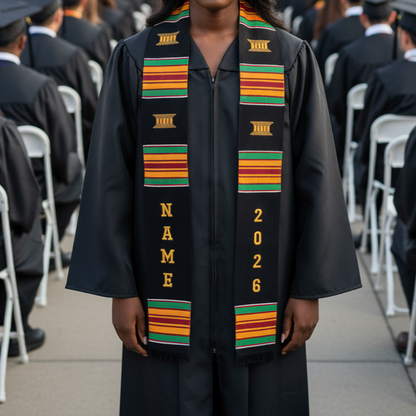 CUSTOMIZABLE 2026 BLACK MULTICOLOR STOLE