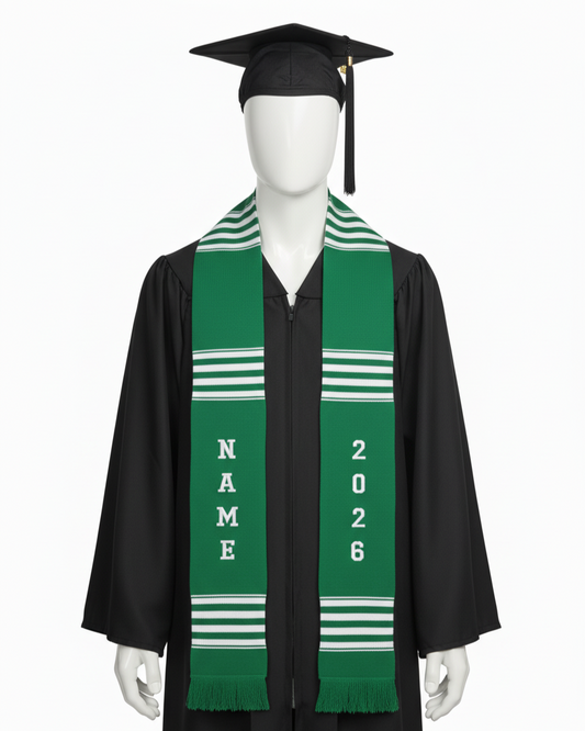CUSTOMIZABLE GREEN & WHITE 2026 STOLE