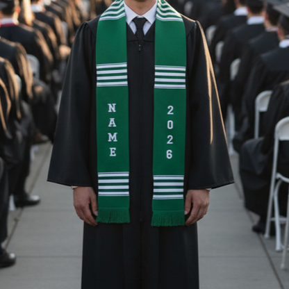 CUSTOMIZABLE GREEN & WHITE 2026 STOLE