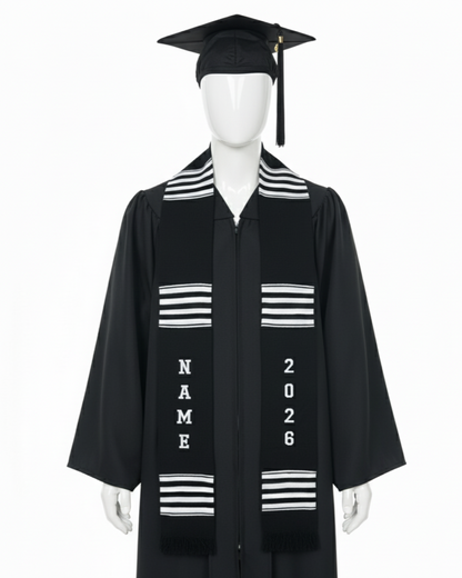 CUSTOMIZABLE BLACK & WHITE 2026 STOLE