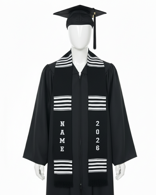 CUSTOMIZABLE BLACK & WHITE 2026 STOLE