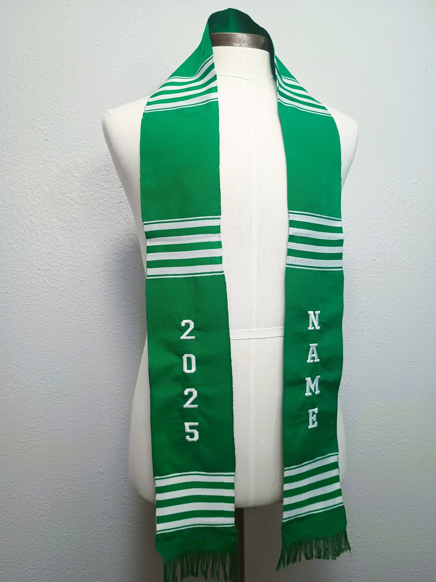 CUSTOMIZABLE GREEN & WHITE 2025 STOLE