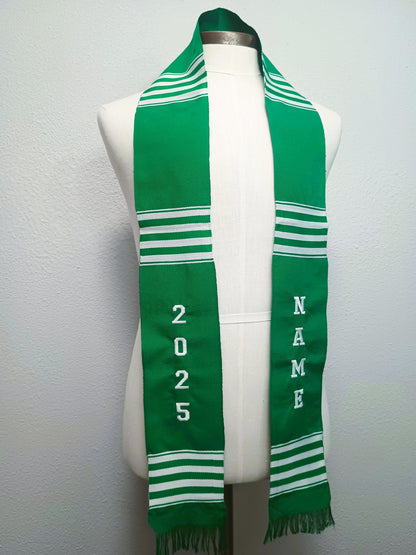 CUSTOMIZABLE GREEN & WHITE 2025 STOLE