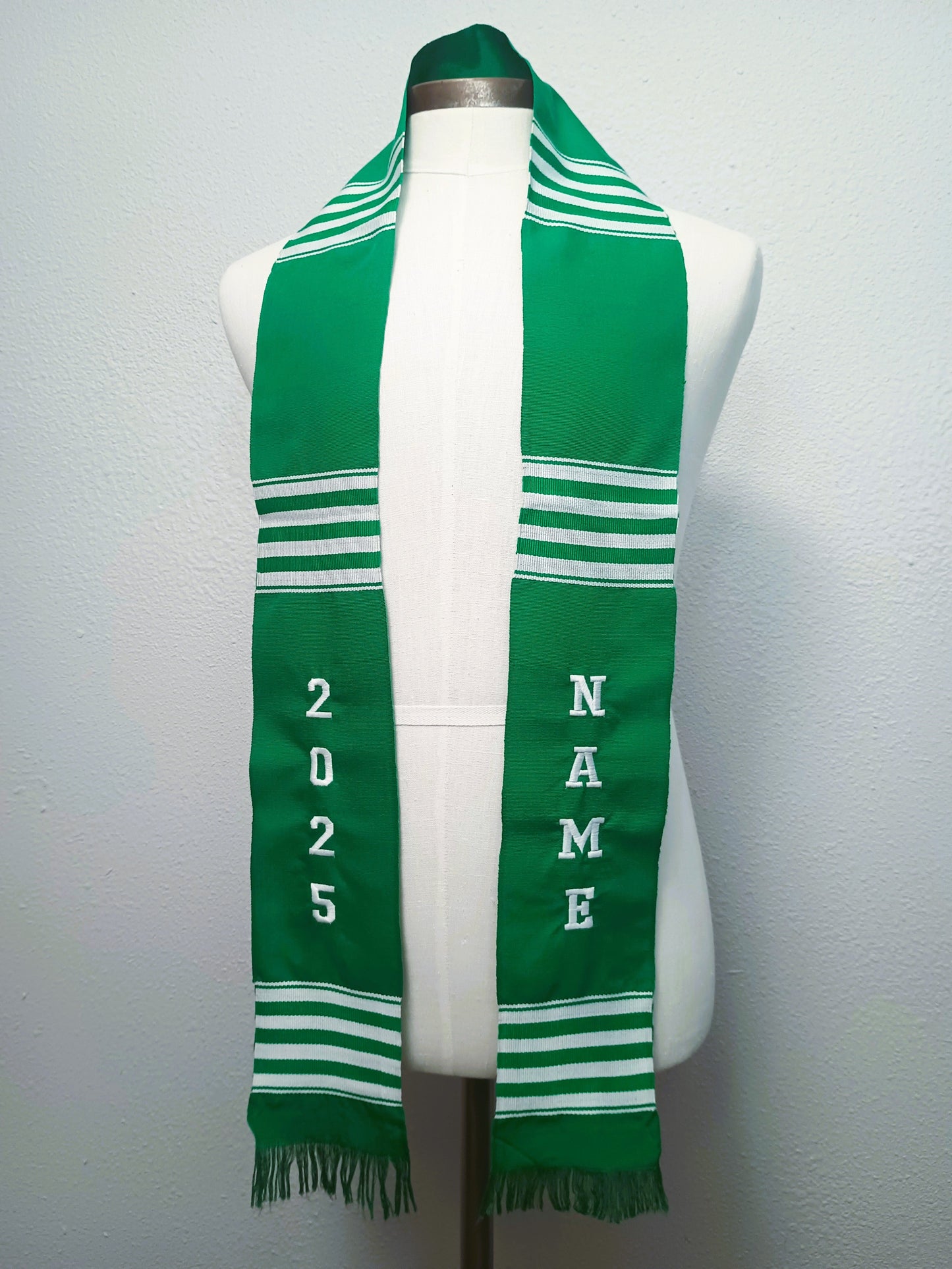 CUSTOMIZABLE GREEN & WHITE 2025 STOLE