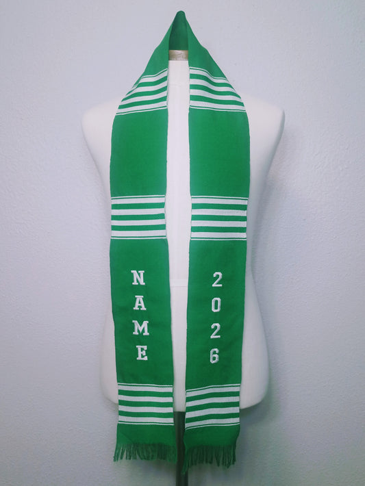 CUSTOMIZABLE GREEN & WHITE 2026 STOLE