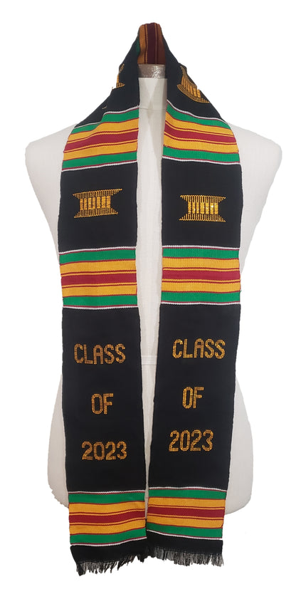 DISCOUNTED CLASS OF 2023 BLACK MULTICOLORED STOLE