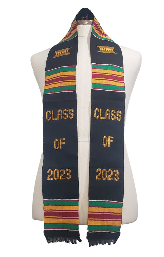 DISCOUNTED CLASS OF 2023 BLACK MULTICOLORED STOLE