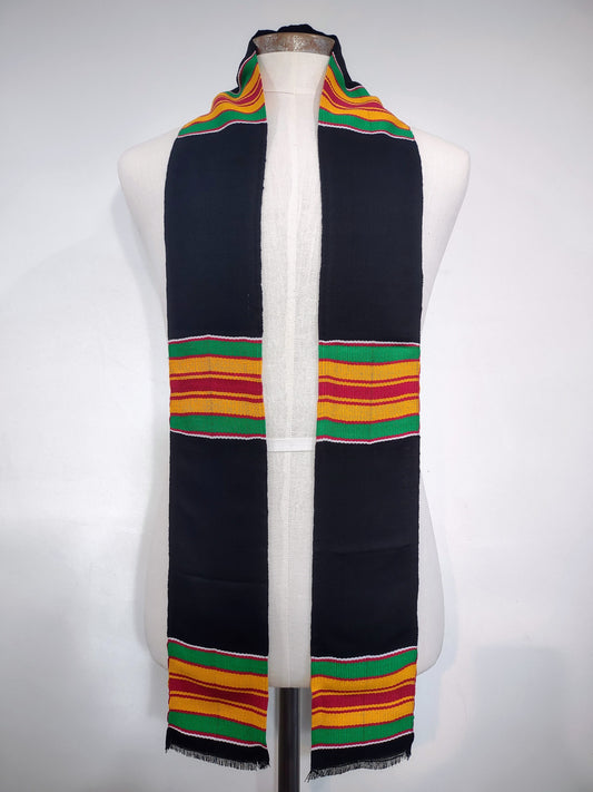 TRADITIONAL BLACK MULTICOLRED STOLE 2