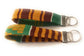 KENTE CLOTH WRISTLET KEY CHAIN - GREEN MAROON YELLOW