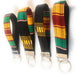 KENTE CLOTH WRISTLET KEY CHAIN - GREEN MAROON YELLOW BLACK